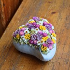 Szív alakú asztaldísz kerámia kaspóban